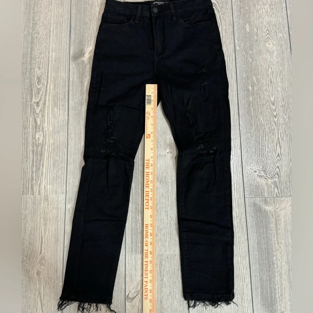 JBD High Rise Deconstructed Skinny Jean, Black Denim, Size 27, New without tags, - Picture 11 of 11